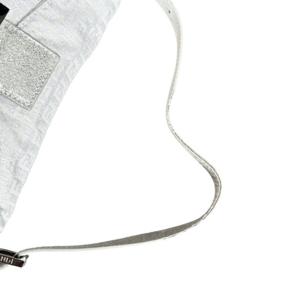 Fendi Monogram Metallic Shoulder Baguette Bag in Silver - Image 6