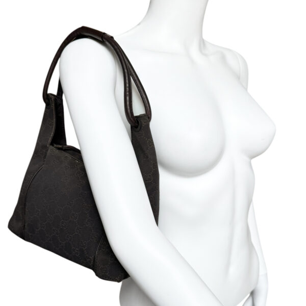 Gucci Monogram Canvas Shoulder Bag in Brown - Image 9