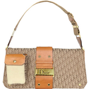 Vintage Dior Monogram Pocket Street Chic Shoulder Bag in Beige / Tan | NITRYL