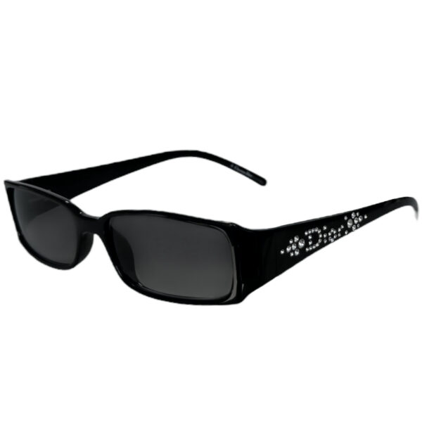 Vintage Dior Diamante Crystal Logo Sunglasses in Black / Silver | NITRYL