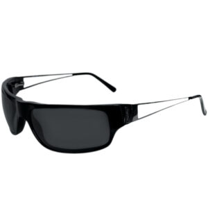 Vintage Miu Miu Logo Wraparound Sunglasses in Black / Gunmetal | NITRYL