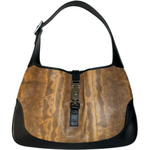 Vintage Gucci Python Jackie Shoulder Bag in Brown / Black | NITRYL