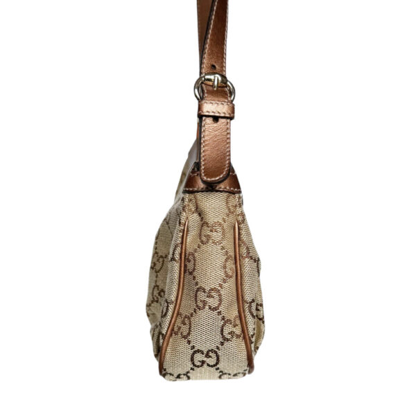 Gucci Monogram Heart Charm Mini Shoulder Bag in Beige / Metallic Bronze / Gold - Image 3