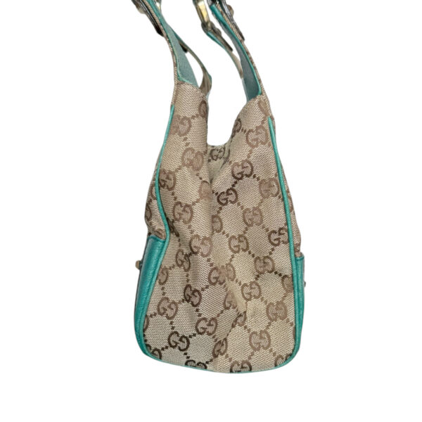 Gucci Monogram Jackie Shoulder Bag in Beige / Aqua / Gold - Image 3