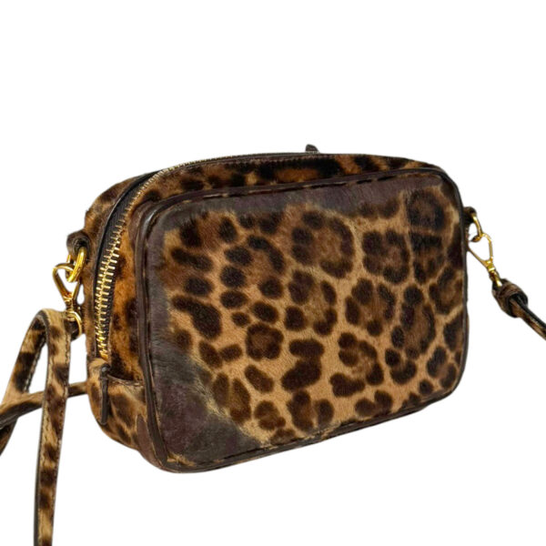 Prada Leopard Print Calfskin Mini Crossbody Bag in Brown / Gold - Image 4
