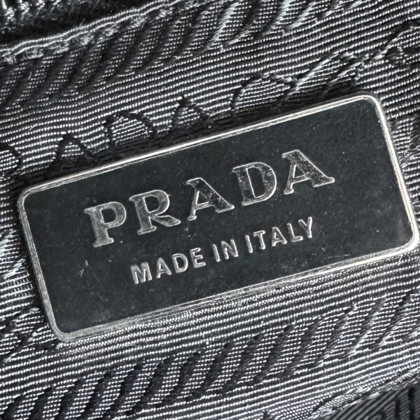 Prada Nylon Flower Shoulder Bag in Black / White - Image 8