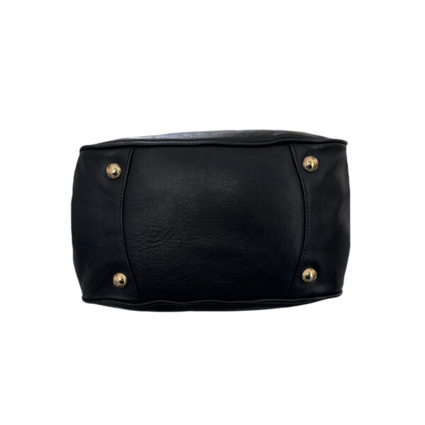 Prada Bow Logo Leather 2-Way Bag in Black / Gold - Image 5