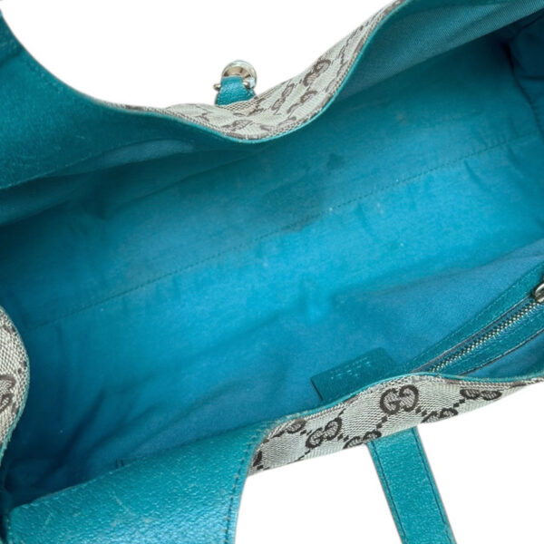 Gucci Monogram Jackie Shoulder Bag in Beige / Aqua / Gold - Image 7