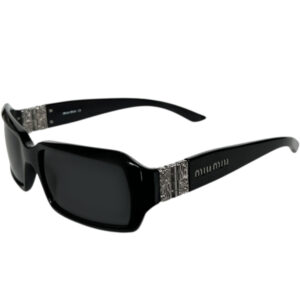 Vintage Miu Miu Logo Sunglasses in Black / Silver | NITRYL