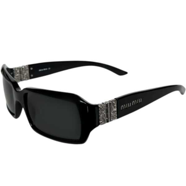 Vintage Miu Miu Logo Sunglasses in Black / Silver | NITRYL