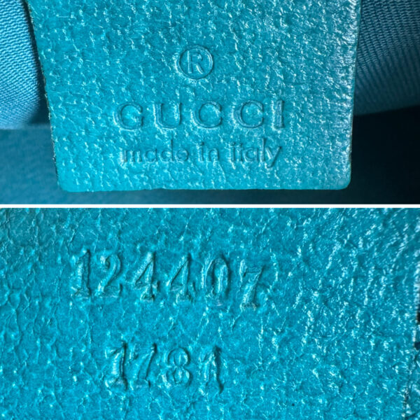 Gucci Monogram Jackie Shoulder Bag in Beige / Aqua / Gold - Image 8