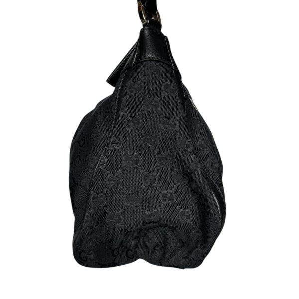 Gucci Monogram Canvas D Ring Hobo Shoulder Bag in Black / Gold - Image 3