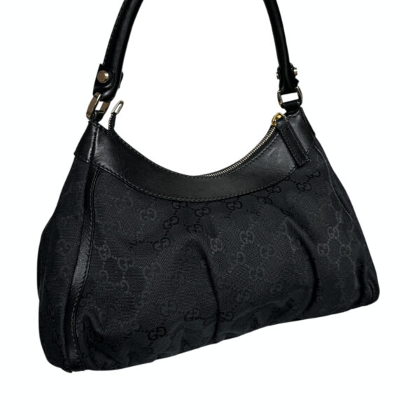 Gucci Monogram Canvas D Ring Hobo Shoulder Bag in Black / Gold - Image 4
