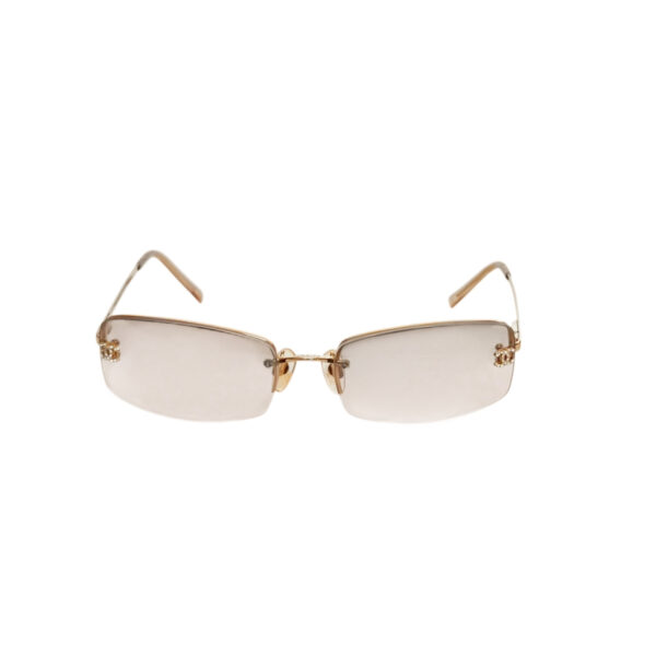 Chanel Diamante Logo Rimless Sunglasses in Gold - Image 2