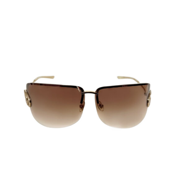 Gucci GG Logo Rimless Sunglasses in Brown / Gold - Image 2