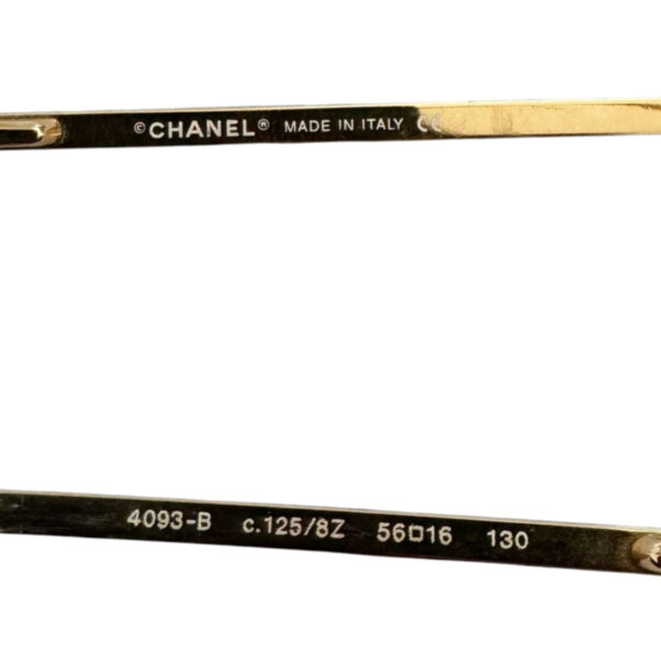 Chanel Diamante Logo Rimless Sunglasses in Gold - Image 3