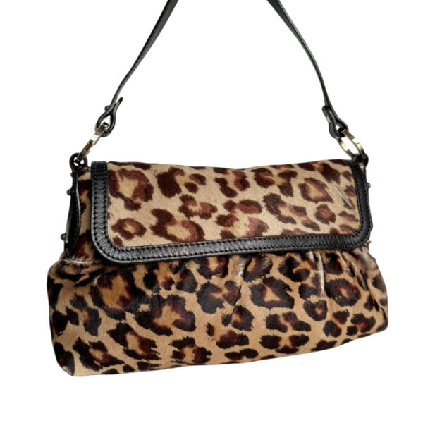 Fendi Leopard Print Calfskin Chef Shoulder Bag in Brown / Black / Gold - Image 2