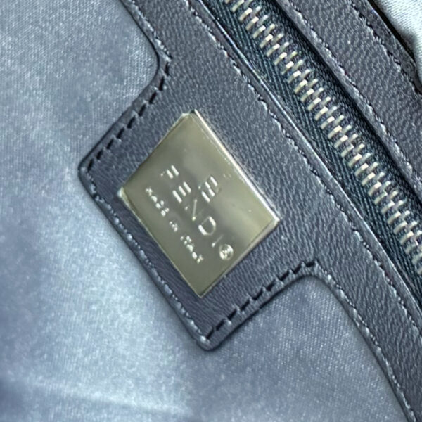 Fendi Beaded Mamma Shoulder Baguette Bag in Metallic Navy / Grey / Silver - Image 8