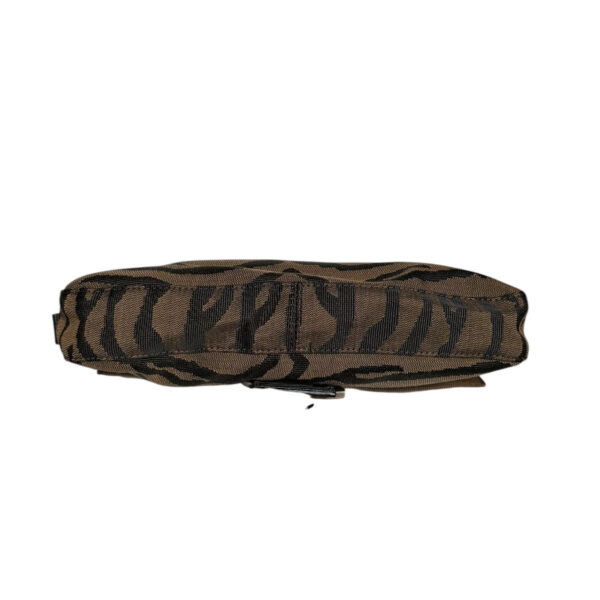 Fendi Zebra Print Decorative Clasp Exotic Detailing Shoulder Baguette Bag in Brown / Iridescent Blue / Gold - Image 5