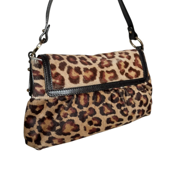 Fendi Leopard Print Calfskin Chef Shoulder Bag in Brown / Black / Gold - Image 4