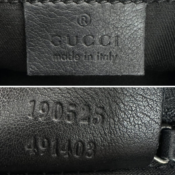 Gucci Monogram Leather D Ring Hobo Shoulder Bag in Black / Gold - Image 7