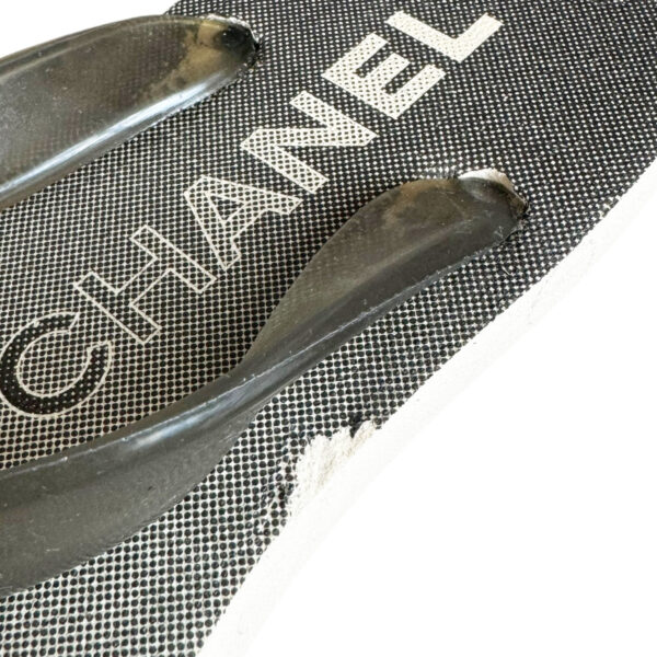 Chanel Rubber Logo Thong Sandal Flip Flops in Grey UK 5 - Image 4