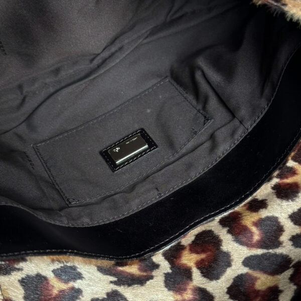 Fendi Leopard Print Calfskin Chef Shoulder Bag in Brown / Black / Gold - Image 7