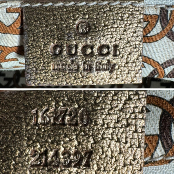 Gucci Monogram Bow Princy Canvas Shoulder Bag in Beige / Gold - Image 8