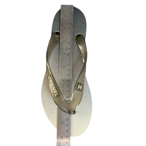 Chanel Rubber Logo Thong Sandal Flip Flops in Grey UK 5 - Image 5