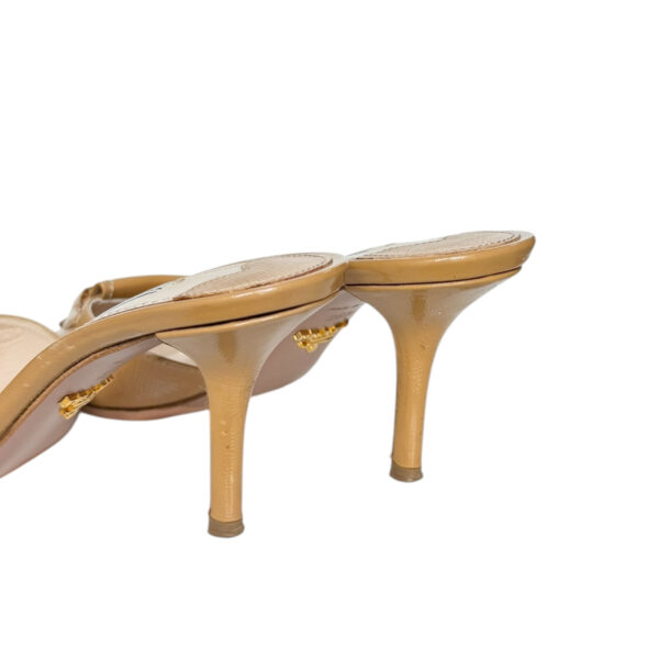 Prada Logo Heels in Gold UK 3.5 - Image 4
