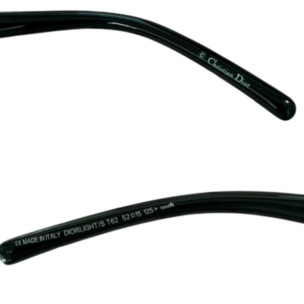 Dior Diamante Crystal Logo Sunglasses in Black / Silver - Image 3