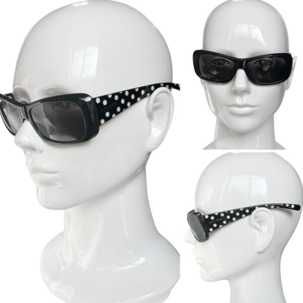 Miu Miu Logo Polka Dot Sunglasses in Black / White - Image 4