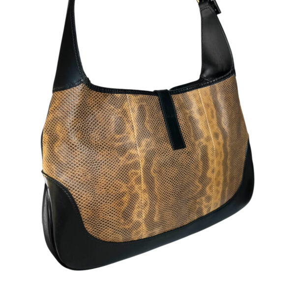 Gucci Python Jackie Shoulder Bag in Brown / Black - Image 4