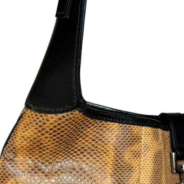 Gucci Python Jackie Shoulder Bag in Brown / Black - Image 5