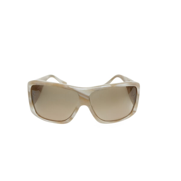 Chanel Logo Oversized Wraparound Sunglasses in Beige / Brown - Image 2
