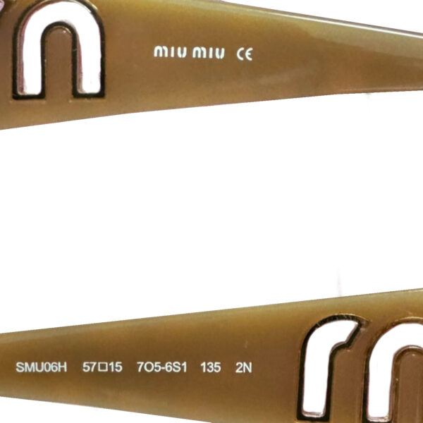 Miu Miu Logo Tortoiseshell Sunglasses in Brown / Gold - Image 3