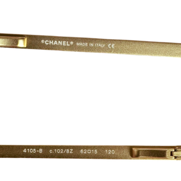 Chanel Diamante Trim Logo Rimless Sunglasses in Gold - Image 3
