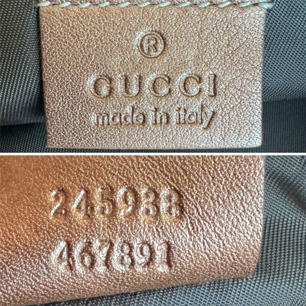 Gucci Monogram Heart Charm Mini Shoulder Bag in Beige / Metallic Bronze / Gold - Image 7