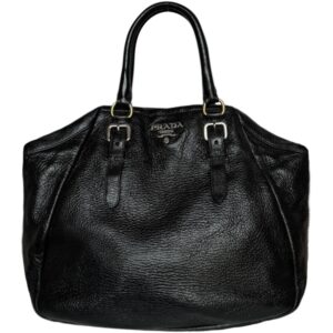 Vintage Prada Logo Patent Hobo Shoulder Bag in Black | NITRYL