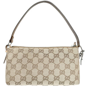 Vintage Gucci Monogram Pochette Mini Shoulder Bag in Beige / Tan | NITRYL
