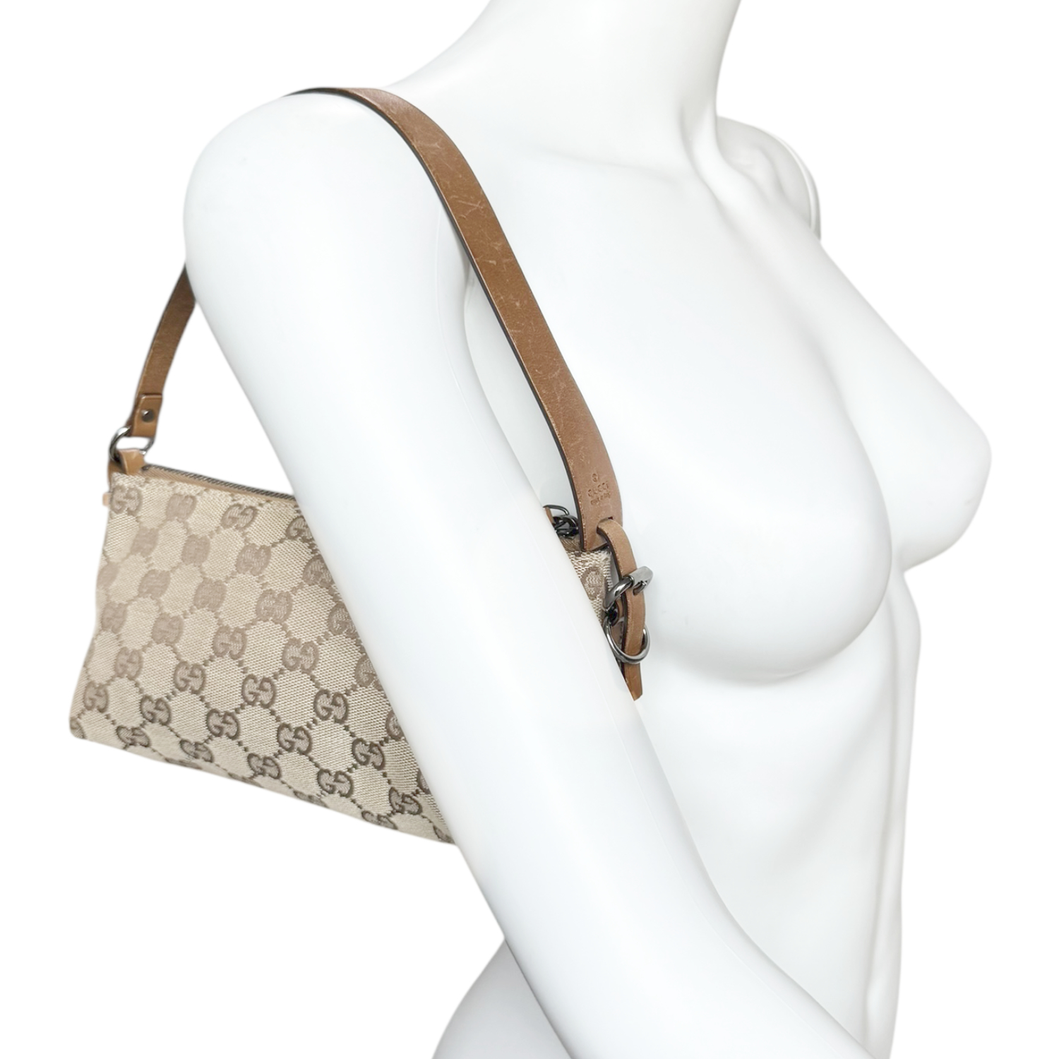 Gucci Monogram Pochette Mini Shoulder Bag in Beige / Tan - Image 9