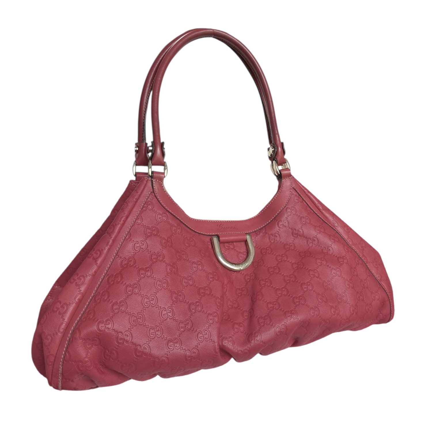 Gucci Monogram Leather D Ring Hobo Shoulder Bag in Red / Gold - Image 2