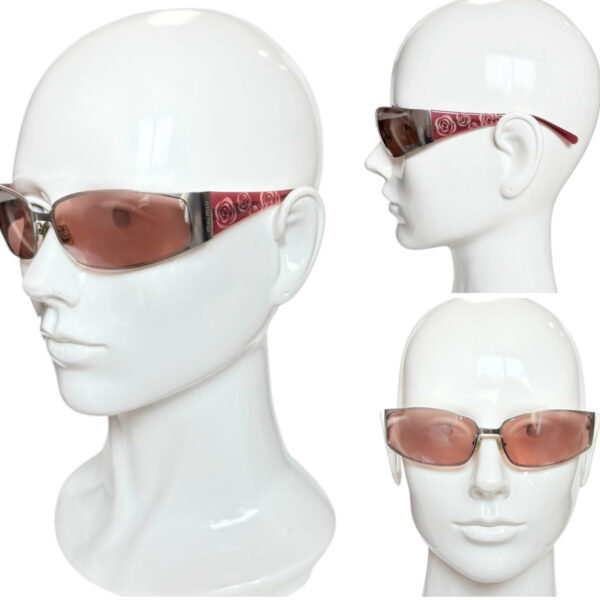 Miu Miu Logo Rose Sunglasses in Pink / Silver - Image 5