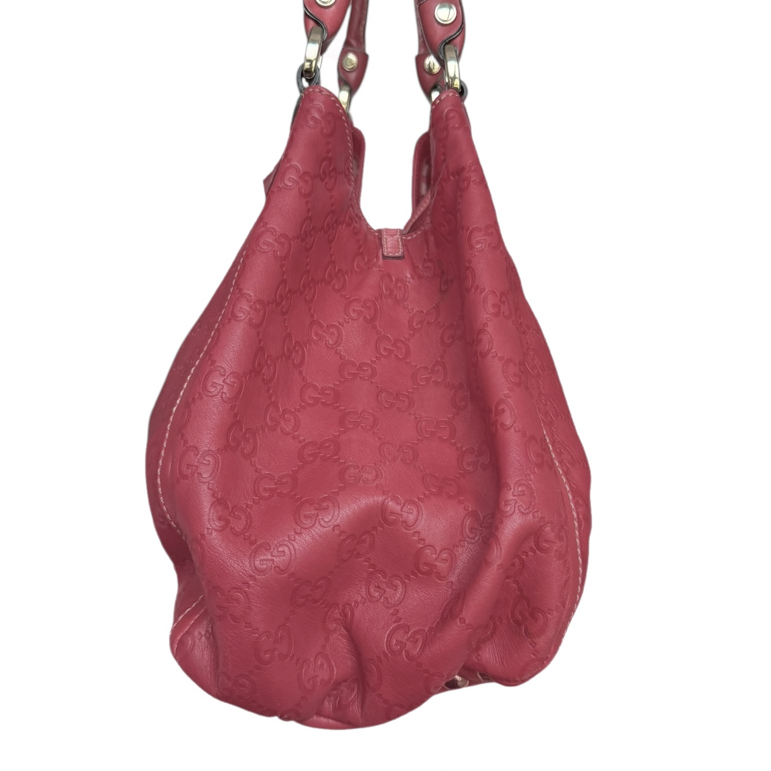 Gucci Monogram Leather D Ring Hobo Shoulder Bag in Red / Gold - Image 3