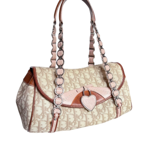 Dior Monogram Romantic Heart Shoulder Bag in Beige / Baby Pink / Tan - Image 2