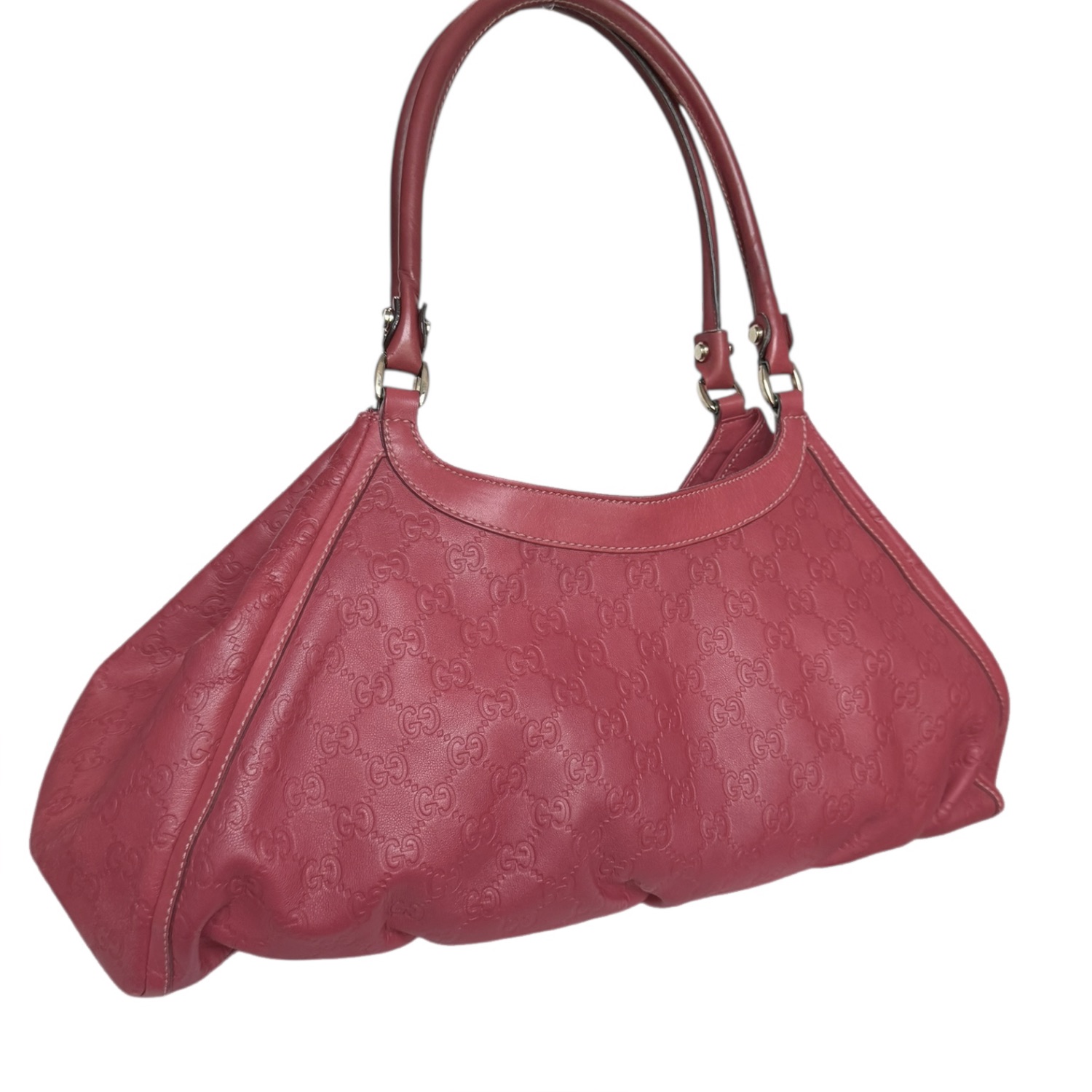 Gucci Monogram Leather D Ring Hobo Shoulder Bag in Red / Gold - Image 4