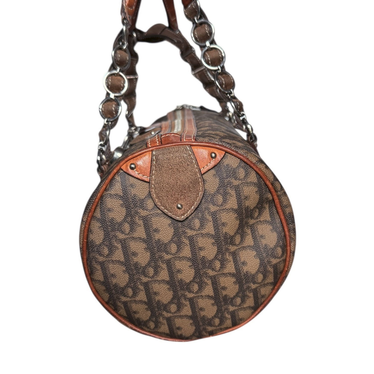 Dior Monogram Heart Lock Romantic Barrel Bag in Brown / Tan - Image 3