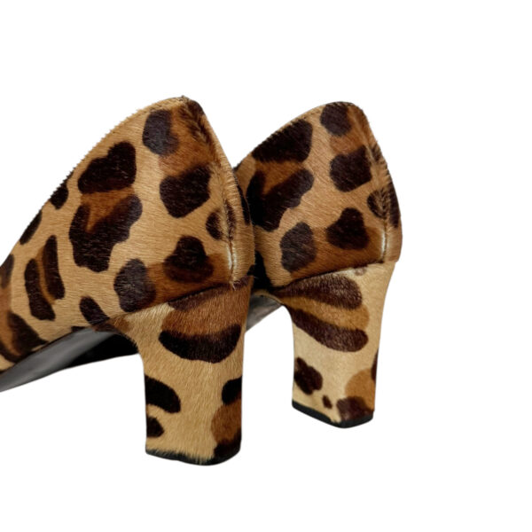 Prada Leopard Print Calfskin Buckle Heels in Brown UK 3 - Image 4
