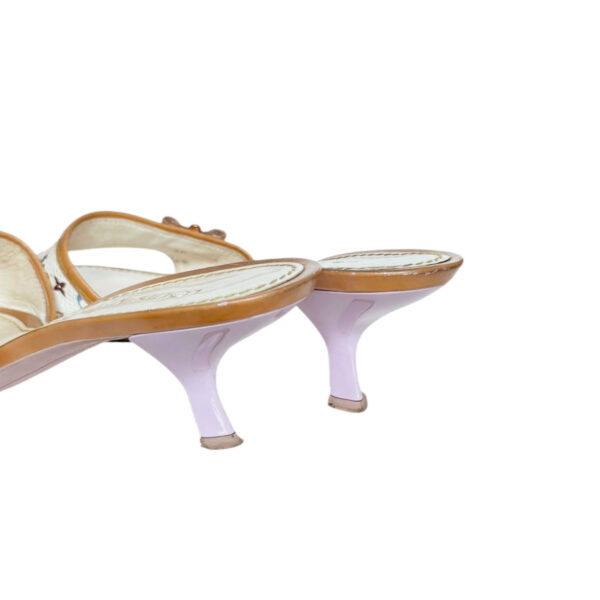 Louis Vuitton Monogram Bow Heels in White Multicolour UK 3.5 - Image 3