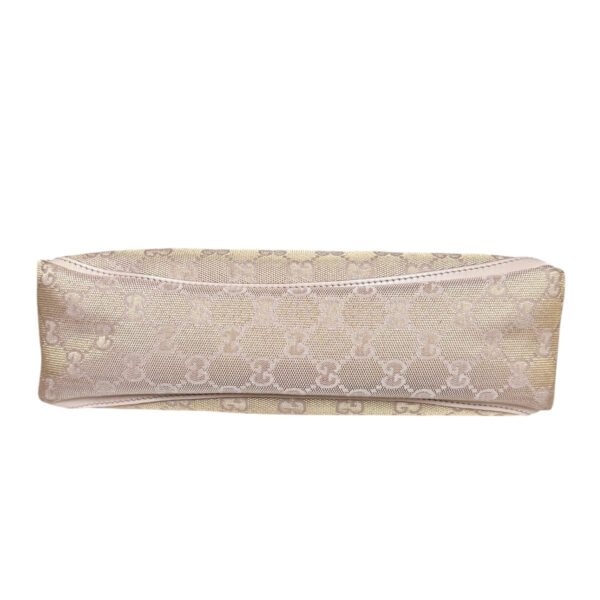 Gucci Monogram Metallic D Ring Shoulder Bag in Nude Pink - Beige / Gold - Image 5